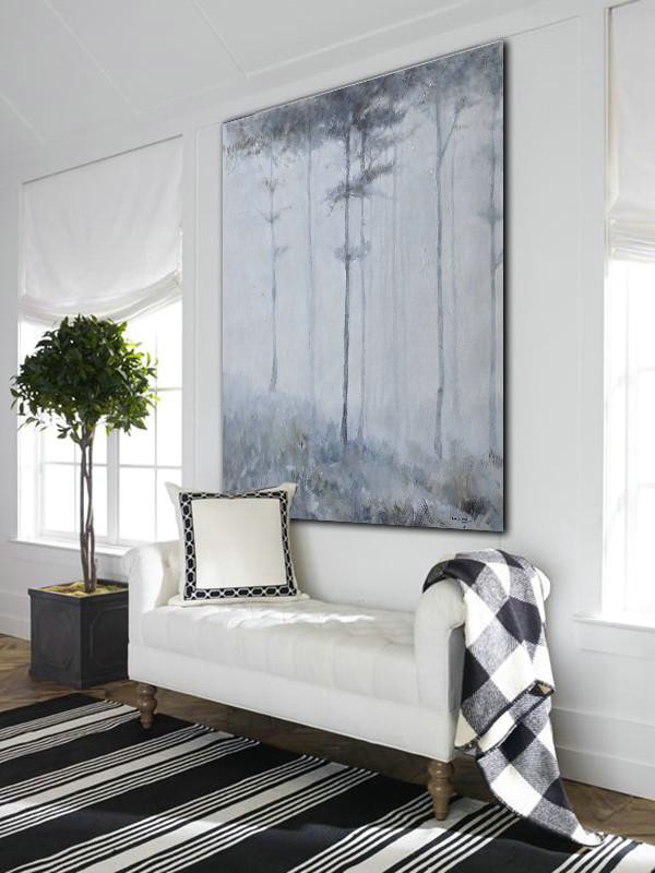 Abstract Painting Extra Large Canvas Art,Oversized Abstract Landscape Oil Painting,Large Colorful Wall Art,White,Gray,Black.etc